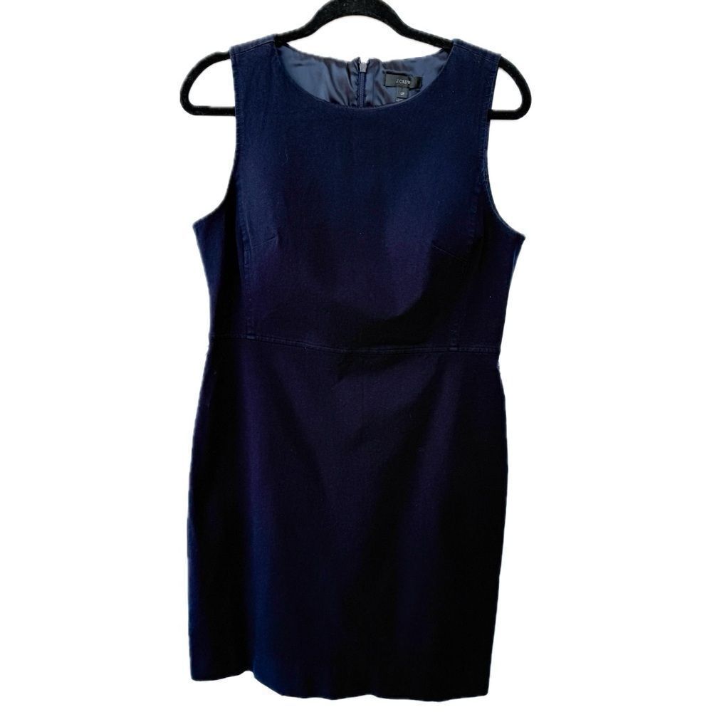 J. Crew Navy Blue Sleeveless Shift Dress 12P